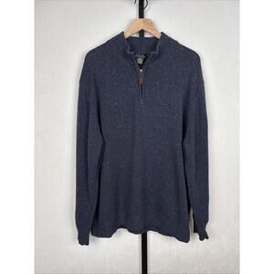 Jos A Bank Executive Collection Lamb's Wool 1/4 Zip Mock Sweater XXL Navy Blue